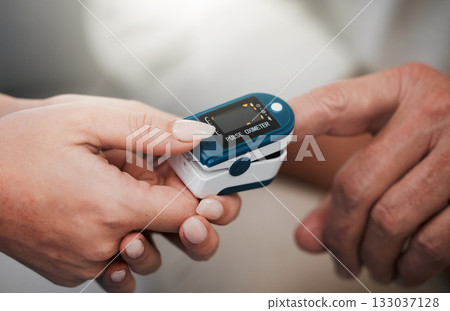 Blood pressure, hand technology and nurse helping patient for healthcare check, diabetes or hypertension. Digital device, woman hands and man finger, medical check or test monitor for senior support Blood pressure, hand technology and nurse helping patient for healthcare check, diabetes or hypertension. Digital device, woman hands and man finger, medical check or test monitor for senior support 133037128