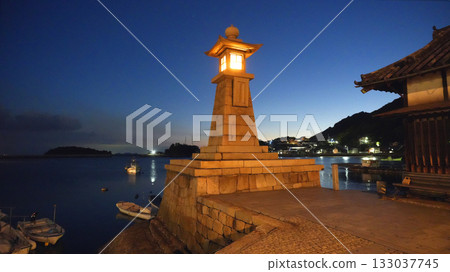 Tomonoura: Illuminated night lights 133037745
