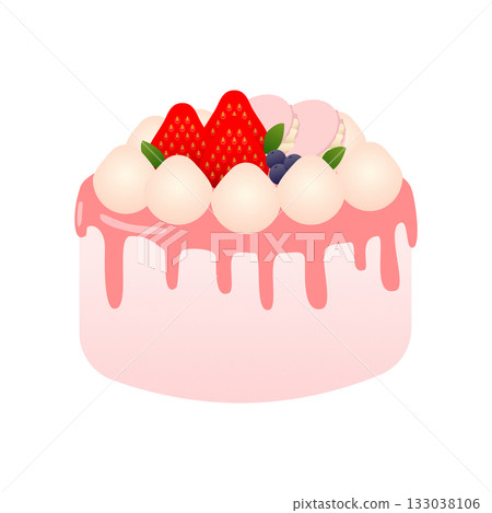 粉紅色滴落裝飾蛋糕 133038106