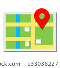 地圖圖示和圖釘 133038227