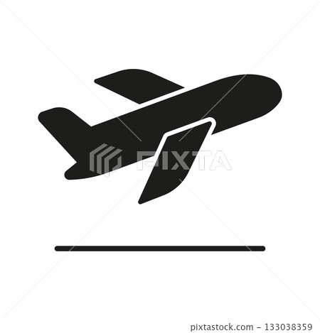 Airplane Landing Solid Icon. Aviation, Travel, And Transportation Silhouette Symbol. Airport Arrival And Airplane Descent Indicator. Isolated Vector Illustration Airplane Landing Solid Icon. Aviation, Travel, And Transportation Silhouette Symbol. Airport Arrival And Airplane Descent Indicator. Isolated Vector Illustration 133038359