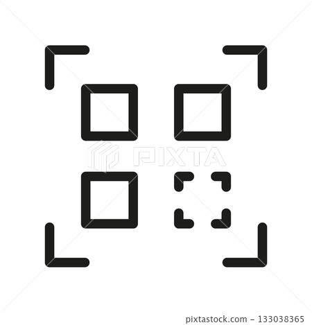 Qr Code Scan Solid Icon. Digital Access, Mobile Scanning, And Quick Information Retrieval Silhouette Symbol. Smartphone Technology. Isolated Vector Illustration 133038365
