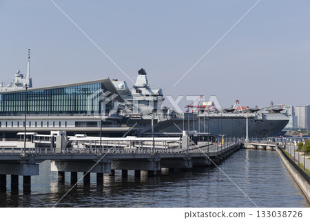 British aircraft carrier HMS Prince of Wales docked at Tokyo International Cruise Terminal British aircraft carrier HMS Prince of Wales docked at Tokyo International Cruise Terminal 133038726