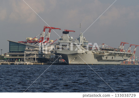 British aircraft carrier HMS Prince of Wales docked at Tokyo International Cruise Terminal British aircraft carrier HMS Prince of Wales docked at Tokyo International Cruise Terminal 133038729