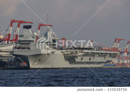 British aircraft carrier HMS Prince of Wales docked at Tokyo International Cruise Terminal British aircraft carrier HMS Prince of Wales docked at Tokyo International Cruise Terminal 133038730