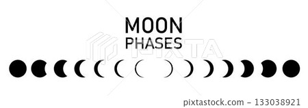 Moon phases icon moon phases. The whole cycle from new moon to full moon. icon vector Moon phases icon moon phases. The whole cycle from new moon to full moon. icon vector 133038921