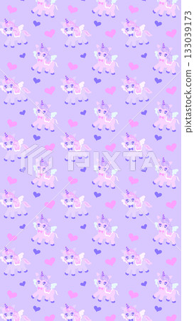 可愛的紫色獨角獸圖案 16:9 133039173