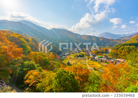 Shirakawago autumn leaves Shirakawago autumn leaves 133039468