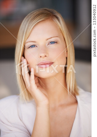 Portrait, beauty and a woman with hands on face for natural makeup, cosmetics and glow on skin. Female model person from Canada for self care, skincare and confidence for dermatology headshot Portrait, beauty and a woman with hands on face for natural makeup, cosmetics and glow on skin. Female model person from Canada for self care, skincare and confidence for dermatology headshot 133040912