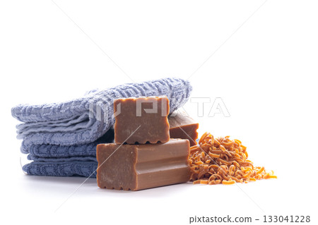 Brown and white household cleaning soap for daily laundry use Brown and white household cleaning soap for daily laundry use 133041228