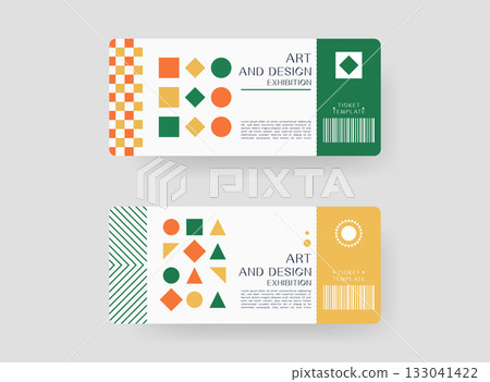 Event ticket template set. Ticket mockup. Vector template illustration. 133041422