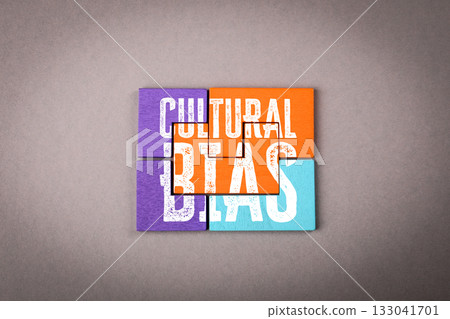 Phrase cultural bias written on colorful wooden blocks symbolizing diversity inclusion Phrase cultural bias written on colorful wooden blocks symbolizing diversity inclusion 133041701