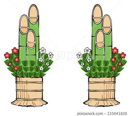 Kadomatsu illustration decoration 133041820