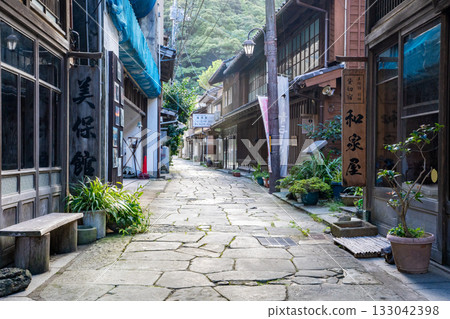 Scenery of the blue stone pavement street in Mihonoseki Scenery of the blue stone pavement street in Mihonoseki 133042398
