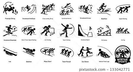 Winter Sports Pictogram Set 133042771