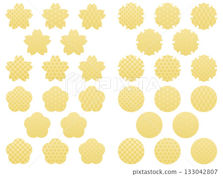 金色日式圖案標籤框套裝 133042807