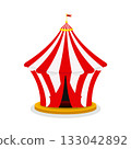 Retro Circus tent with flag. Carnival. 133042892