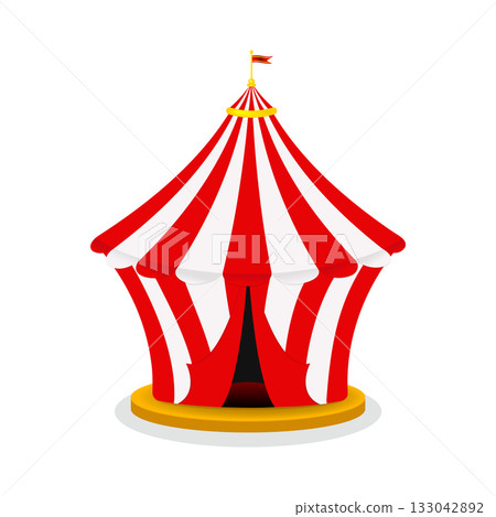 Retro Circus tent with flag. Carnival. Retro Circus tent with flag. Carnival. 133042892