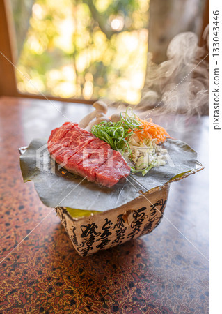 Hida beef with magnolia leaf miso 133043446