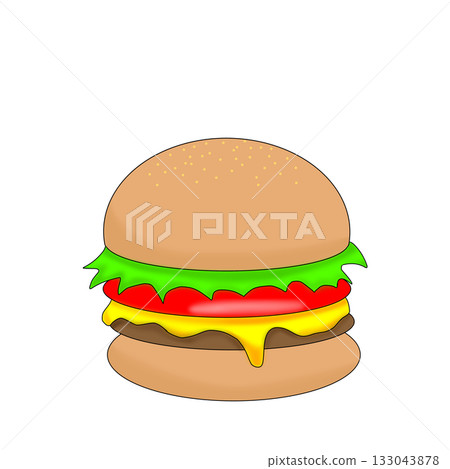 一幅豐盛的漢堡插圖 133043878