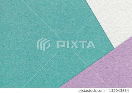 Abstract light teal, white and violet paper background with copy space. Template for presentation, banner Abstract light teal, white and violet paper background with copy space. Template for presentation, banner 133043884
