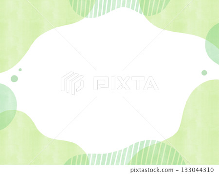 綠色水彩流體形狀框架 133044310