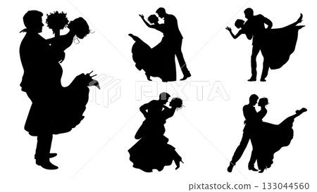 Joyful Groom Spinning Bride Silhouette Collection Joyful Groom Spinning Bride Silhouette Collection 133044560