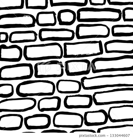 Abstract ink brush stroke background. Modern artistic texture created with expressive black brush strokes on white background. Minimalist vector illustration perfect for posters, branding, packaging 133044607