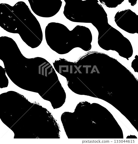 Abstract ink brush stroke background. Modern artistic texture created with expressive black brush strokes on white background. Minimalist vector illustration perfect for posters, branding, packaging 133044615