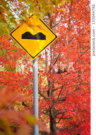 Road surface unevenness sign Road surface unevenness sign 133044798