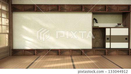 Mock up empty, Modern japanese tatami mat floor, room japanese traditional style. 3D rendering 133044912