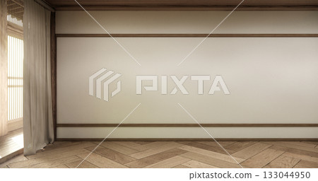 Architecture and interior concept Empty room and wood floor background 3D illustration rendering Architecture and interior concept Empty room and wood floor background 3D illustration rendering 133044950