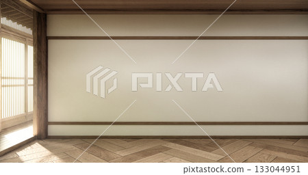 Architecture and interior concept Empty room and wood floor background 3D illustration rendering Architecture and interior concept Empty room and wood floor background 3D illustration rendering 133044951