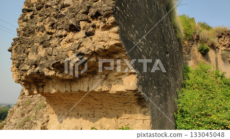 Thick defensive wall view of ancient Rohtas Fort Thick defensive wall view of ancient Rohtas Fort 133045048