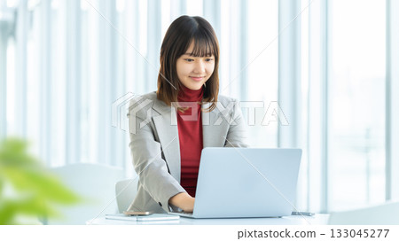 使用電腦的女人/女商人 使用電腦的女人/女商人 133045277