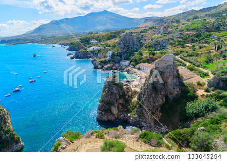 Scopello cliffs, Sicily Island, Italy Scopello cliffs, Sicily Island, Italy 133045294