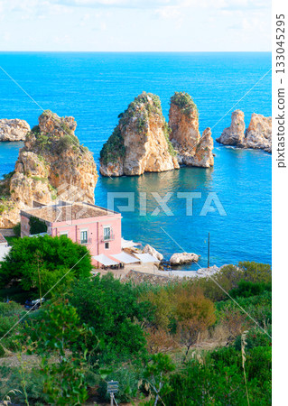 Scopello cliffs, Sicily Island, Italy 133045295