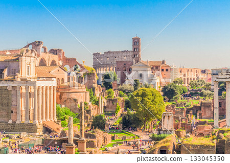 Forum - Roman ruins in Rome, Italy 133045350