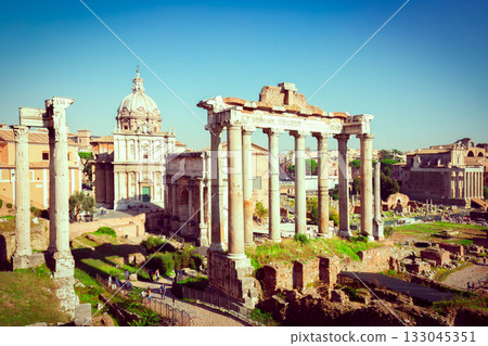 Forum - Roman ruins in Rome, Italy Forum - Roman ruins in Rome, Italy 133045351
