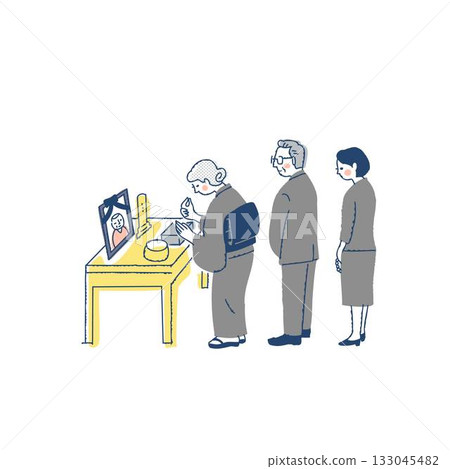 葬禮上,哀悼者站在香爐旁 葬禮上,哀悼者站在香爐旁 133045482