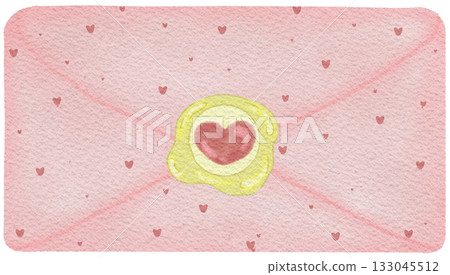 Illustration for Valentine's Day The Day of Love Envelope Heart Letters and Key Romance Graphic 133045512
