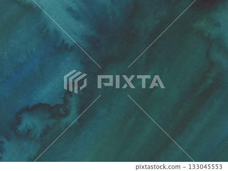 Blue-green blurred watercolor background material 133045553