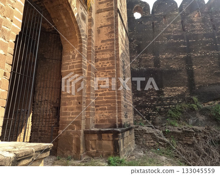 Historic gateway and arched entrance of Rohtas Fort representing Mughal defense design Historic gateway and arched entrance of Rohtas Fort representing Mughal defense design 133045559