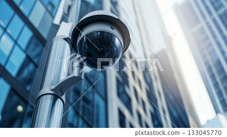 camera at city street. camera mounted outside in the street 133045770