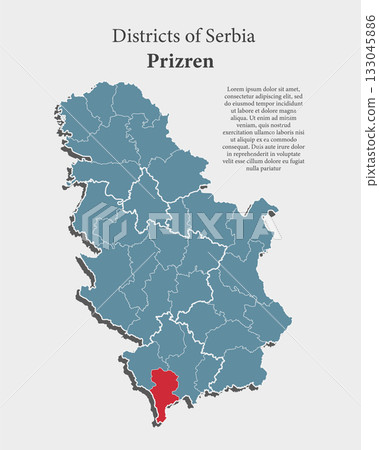 Vector map of Serbia - Prizren District 133045886