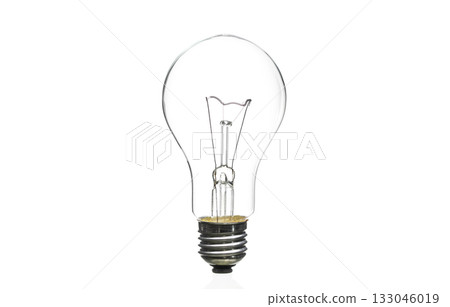 A light bulb is lit up and is the only thing in the image A light bulb is lit up and is the only thing in the image 133046019