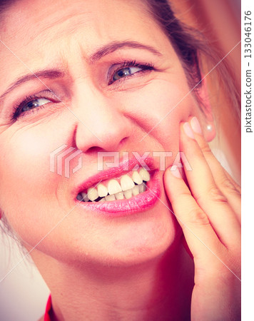 Woman suffering from toothache tooth pain. Woman suffering from toothache tooth pain. 133046176