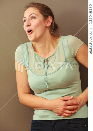 Woman feel pain ache Woman feel pain ache 133046180