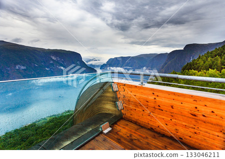 Fjord landscape at Stegastein viewpoint Norway 133046211
