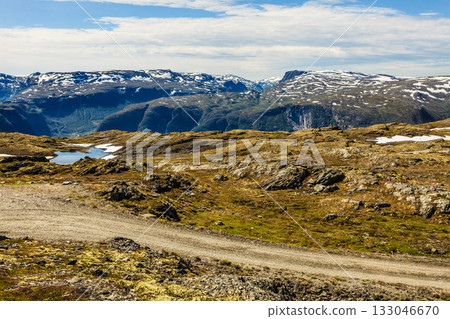 Mountains landscape. Norwegian scenic route Aurlandsfjellet Mountains landscape. Norwegian scenic route Aurlandsfjellet 133046670